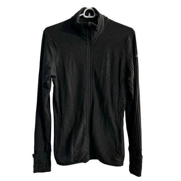 Icebreaker FLAWED Full Zip Merino Wool Blend Jacket Size Medium Charcoal Gray - Picture 1 of 9